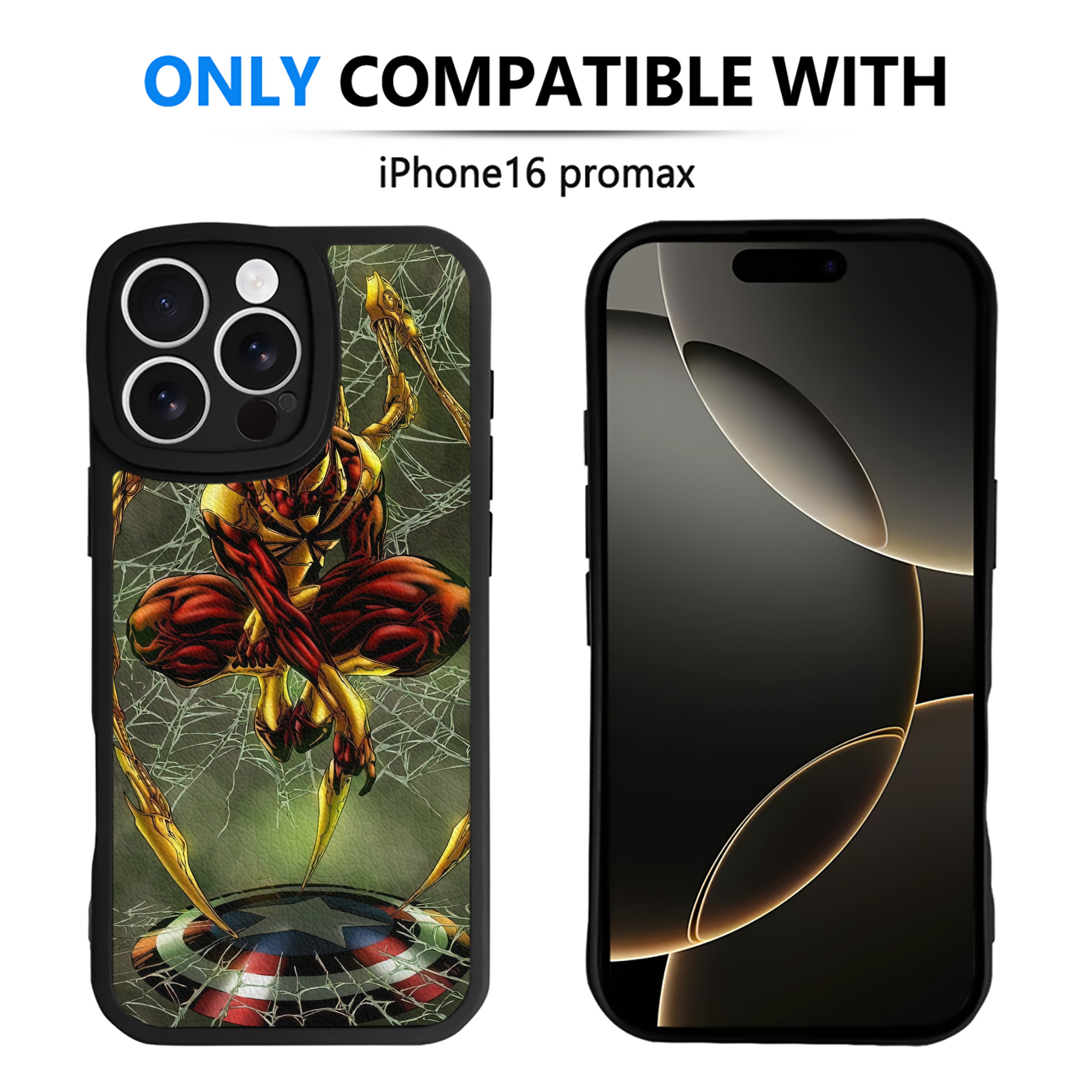 （画像用） Spider Man スパイダーマン 【iPhone 16シリーズ対応】シリコンスマホケース（レザー調） 材質：シリコン